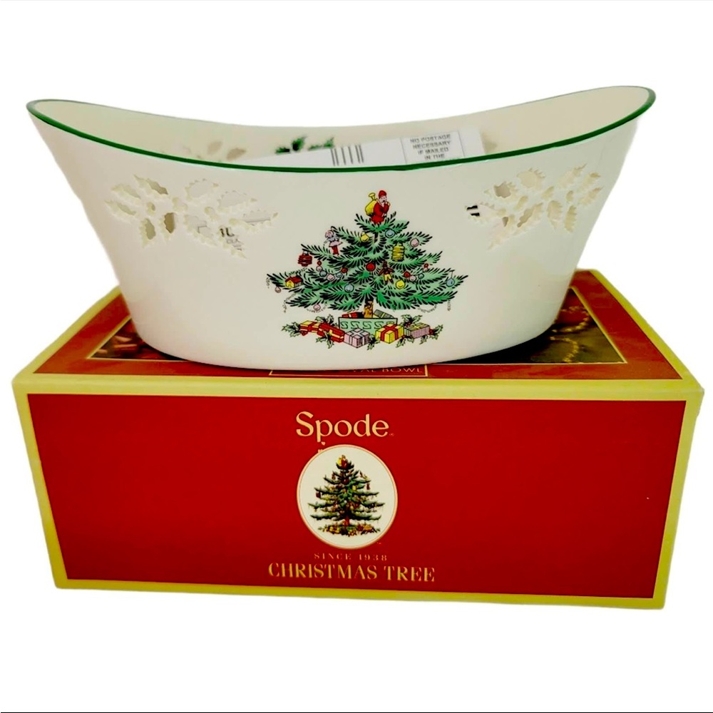 Spode Pierced Oval Bowl Christmas Tree Serveware Earthenware